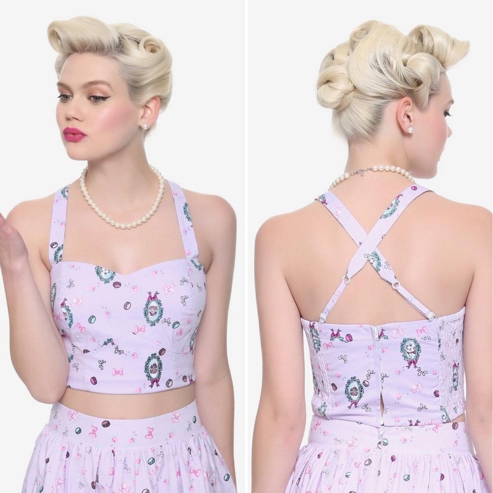 RARE Disney The Aristocats Marie Retro Smocked Girls Crop Top | M